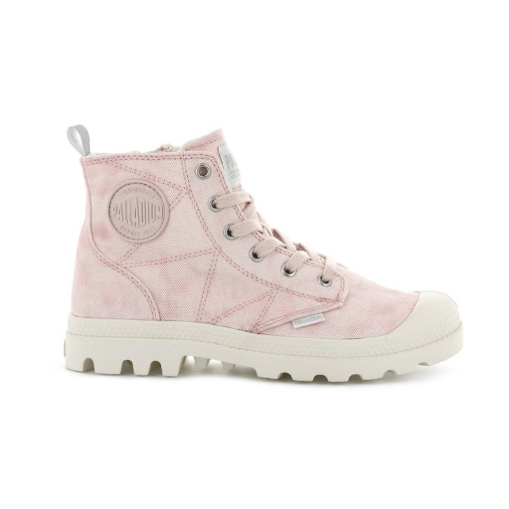 Palladium Pampa Zip Desertwash Women\'s Boots Pink | UK Z821-QYI